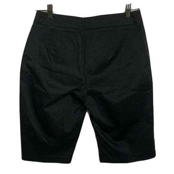 Claudia Ev Black Coin Pocket Bermuda shorts  sz 4 Cotton flat front summer - Picture 2 of 7